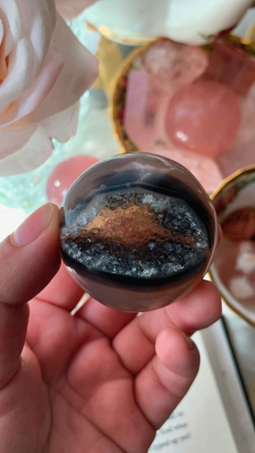 Black Agate Sphere